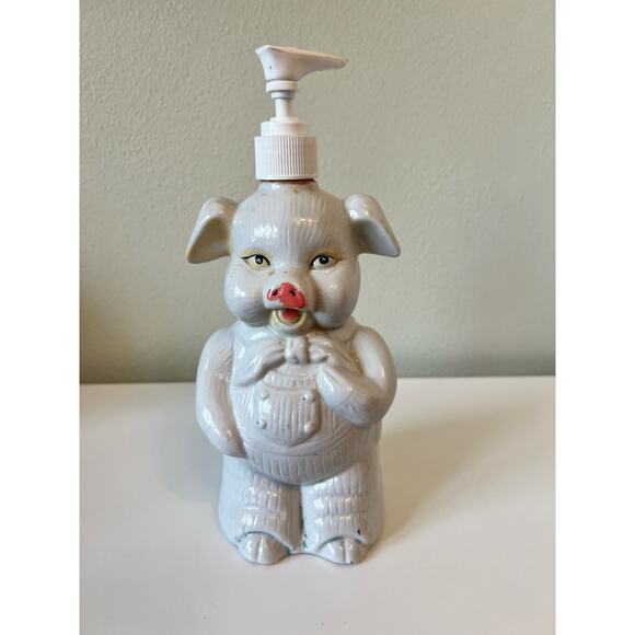 Vintage Ceramic Pig Soap Dispenser and Gardener Planter Pot Made in Japan - Picture 8 of 16